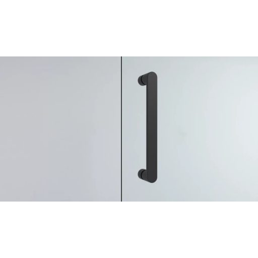 Tolóajtós zuhanyajtó ATLAS BLACK 1200x1950 mm sötétített víztiszta üveg, fekete keret, 6 mm