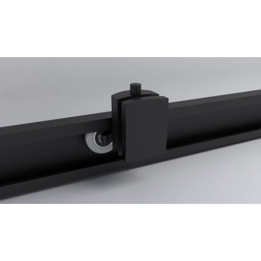 Tolóajtós zuhanyajtó ATLAS BLACK 1400x1950 mm sötétített víztiszta üveg, fekete keret, 6 mm