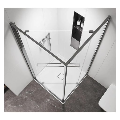 COPEN ATLAS PRO 1V 80x80 cm szögletes zuhanykabin – Matt fekete keret, 200 cm magasság, 6 mm üveg