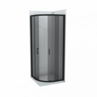   Copen Atlas Black íves zuhanykabin – Matt fekete keret, 6 mm füstös üveg, R80x195 cm