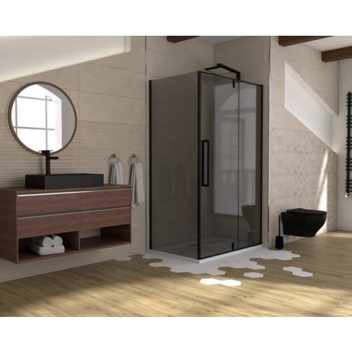 COPEN ABSOLUT BLACK fix oldalfal 80x200 cm, füstüveg, fekete