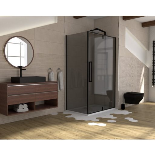 COPEN Absolut Black Pivot Zuhanyajtó 1200x2000 mm Füstüveg