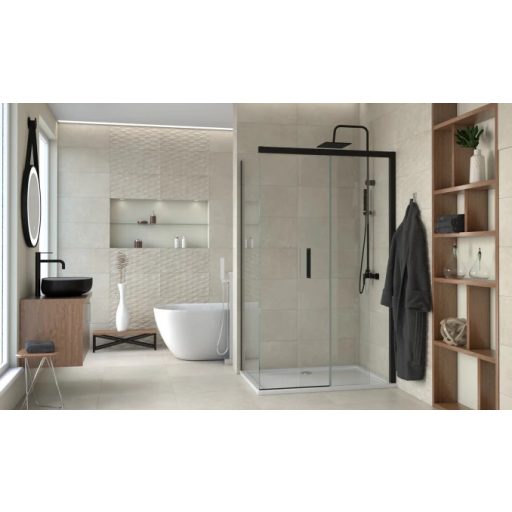 COPEN Alpha Black Soft Close Tolóajtós Zuhanyajtó 1200x2000 mm Fekete