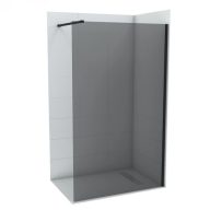   COPEN MONTE DARK Walk-in zuhanyfal 1200x2000 mm – Matt fekete – Füstös üveg