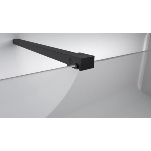 COPEN MONTE DARK Walk-in zuhanyfal 1200x2000 mm – Matt fekete – Füstös üveg