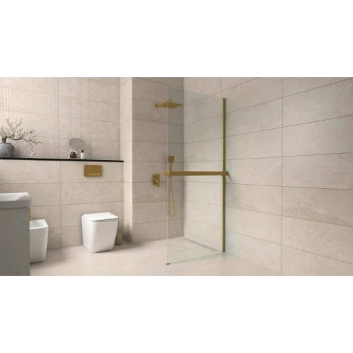 COPEN MONTE SUPERIORE Walk-in zuhanyfal 1200x2000 mm – Szálcsiszolt arany