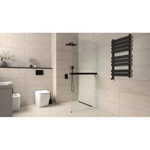 COPEN MONTE SUPERIORE Walk-in zuhanyfal 800x2000 mm – Matt fekete