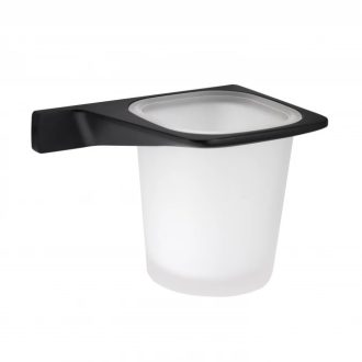   COPEN LINEA DARK Pohártartó, fehér üveg, matt fekete konzol