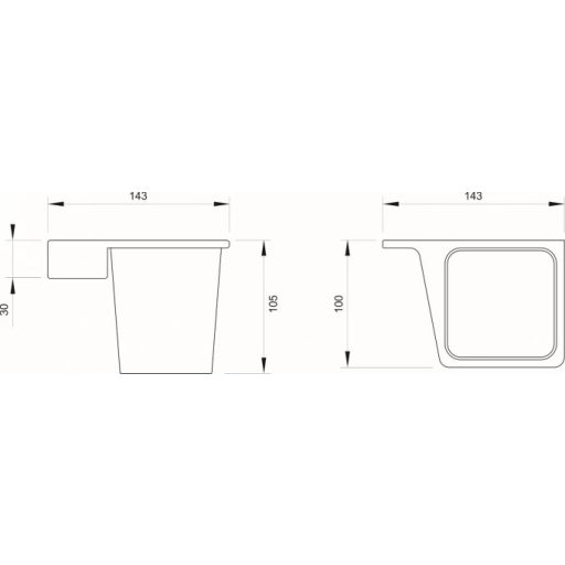 COPEN LINEA DARK Pohártartó, fehér üveg, matt fekete konzol