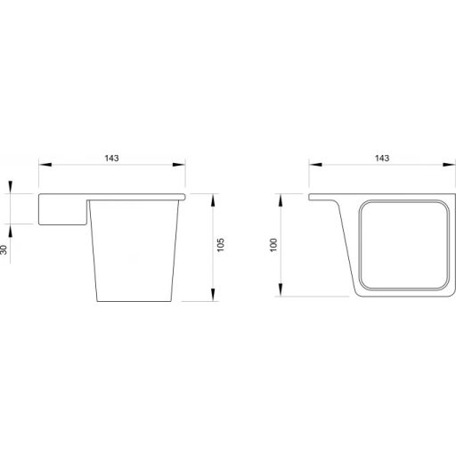 COPEN LINEA Pohártartó, fehét üveg, króm konzol