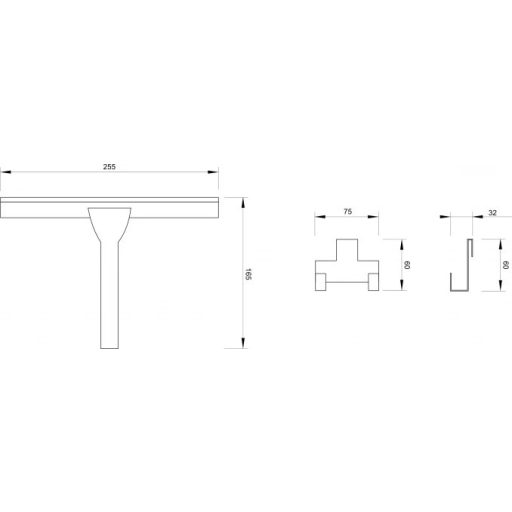 COPEN LINEA lehúzó (víztoló) zuhanykabinhoz króm, krómozott tartóval
