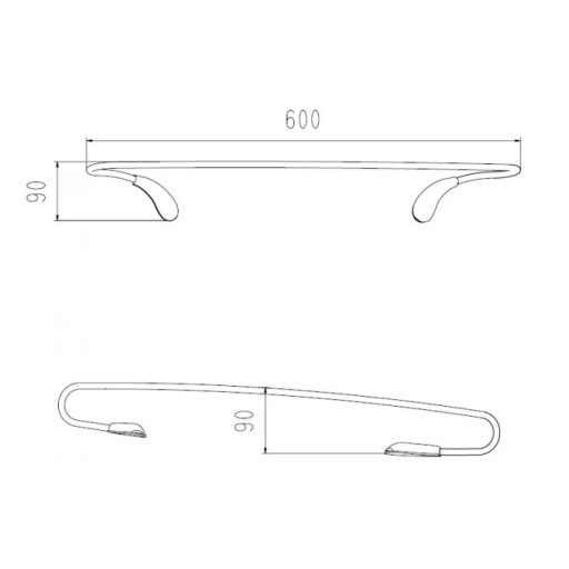 COPEN DROP Törölközőtartó  600 mm, króm