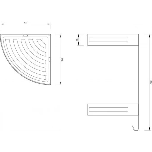 COPEN ROBUSTO két szintes sarokpolc, króm