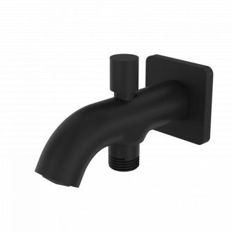   Copen fali kádtöltő kifolyócső zuhanyváltóval, matt fekete – 125 mm