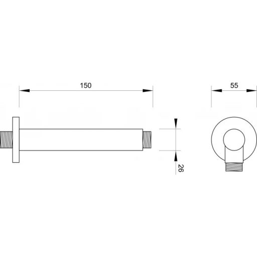 COPEN mennyezeti zuhanykar, 150 mm, króm