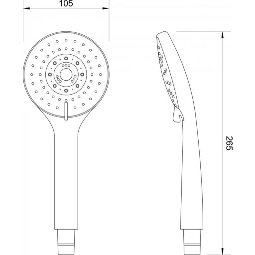 COPEN Multi-Funkciós Kézi Zuhanyfej, 105 mm – 5 állítható vízsugár, Króm (C-05-5201)