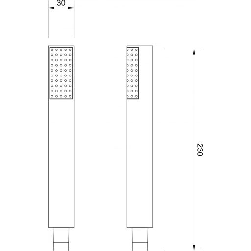 COPEN C-05-5202 Minimalista Szögletes Kézi Zuhanyfej – 230 mm, Króm