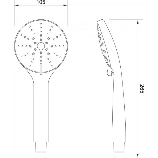COPEN Multi-Funkciós Kerek Kézi Zuhanyfej, 105 mm – 3 állítható vízsugár, Króm (C-05-5203)