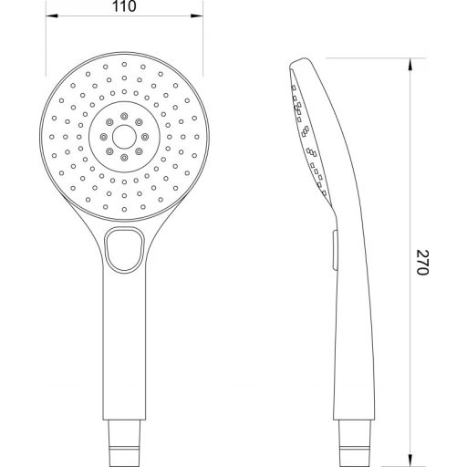 COPEN Modern Multi-Funkciós Kézi Zuhanyfej, 110 mm – 3 vízsugár, Exkluzív Fehér (C-05-5206)