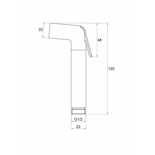 COPEN 135 x 48 x 22 mm bidé zuhanyfej – Matt fekete
