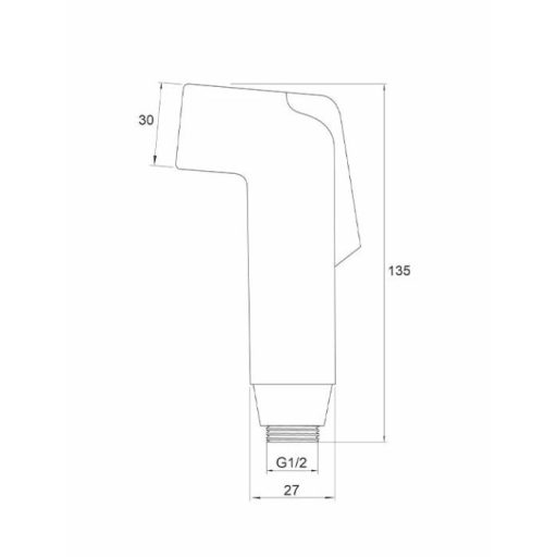COPEN 135 x 30 x 27 mm bidé zuhanyfej – Króm