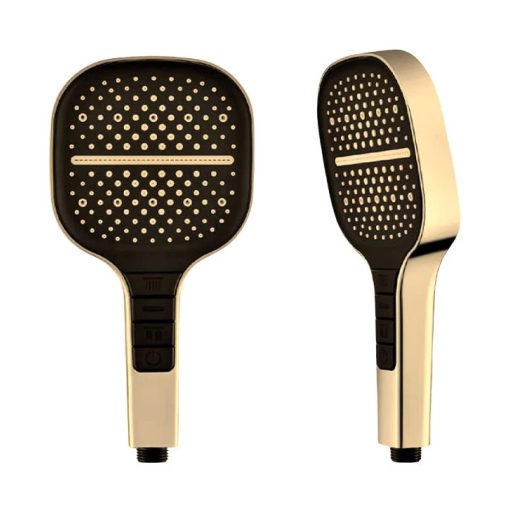 COPEN 3 funkciós szögletes kézi zuhanyfej, 130 mm, fekete/arany