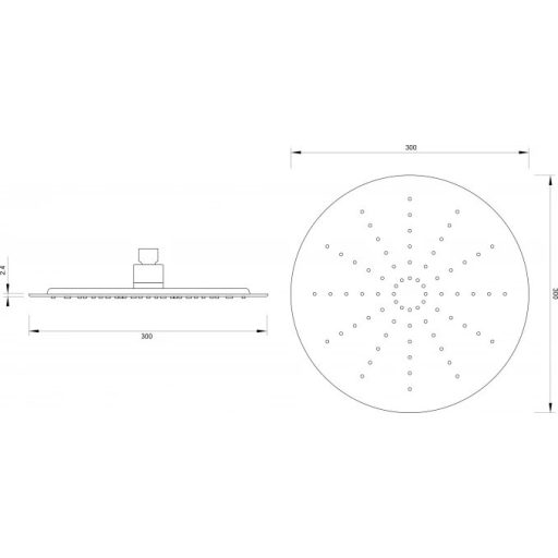 COPEN rozsdamentes acél (S/S) esőztető zuhanyfej, 300 mm, króm