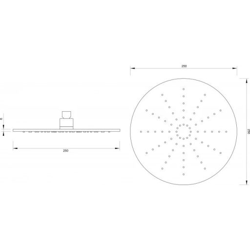COPEN rozsdamentes acél (S/S) esőztető zuhanyfej, 250 mm, króm