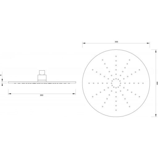 COPEN rozsdamentes acél (S/S) esőztető zuhanyfej, 300 mm, króm