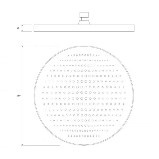 COPEN kerek fejzuhany, 250 mm, króm/fekete
