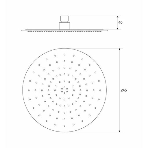 COPEN S/S 304 rozsdamentes acél esőztető zuhanyfej, 245 mm, króm