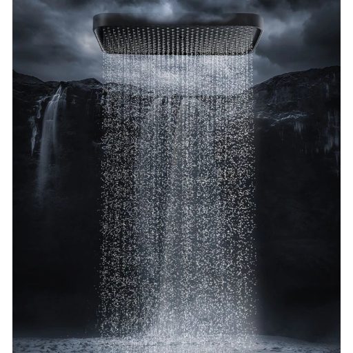 COPEN rozsdamentes acél (S/S 304) szögletes fejzuhany, 330x220 mm, króm/fekete