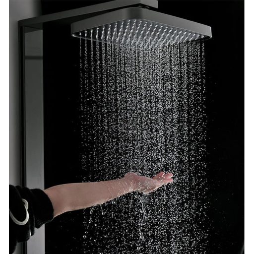 COPEN rozsdamentes acél (S/S 304) szögletes fejzuhany, 330x220 mm, króm/fekete