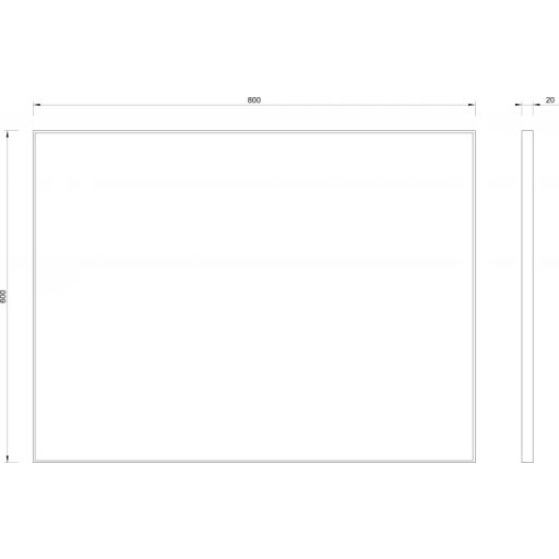 COPEN Ezüst alumínium keretes fürdőszobai tükör – 60x80 cm