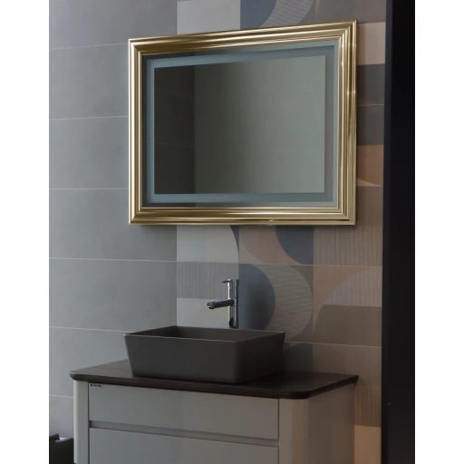 COPEN Arany keretes LED fürdőszobai tükör – 100x76 cm