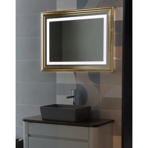 COPEN Arany keretes LED fürdőszobai tükör – 100x76 cm