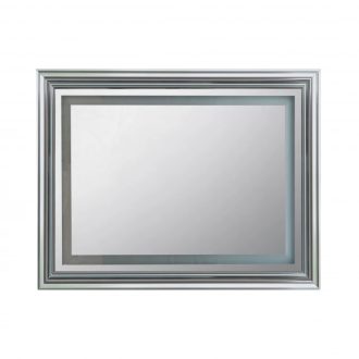 COPEN Ezüst keretes LED fürdőszobai tükör – 100x76 cm