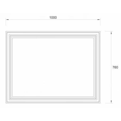 COPEN Ezüst keretes LED fürdőszobai tükör – 100x76 cm