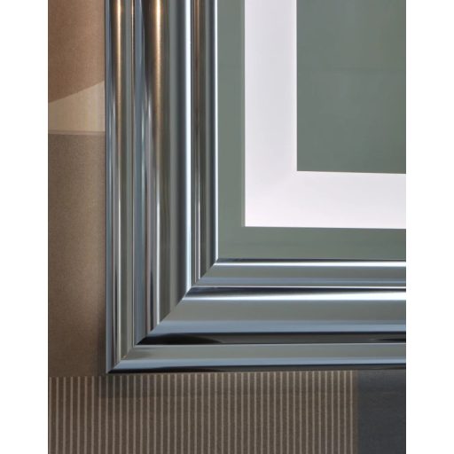 COPEN Ezüst keretes LED fürdőszobai tükör – 100x76 cm