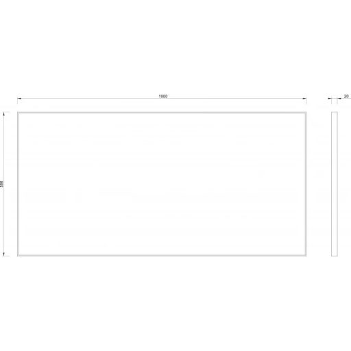 COPEN Ezüst alumínium keretes fürdőszobai tükör – 50x100 cm