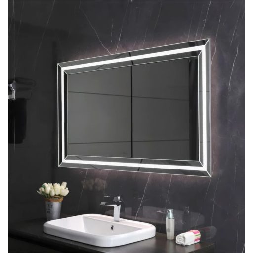 COPEN Modern LED-es fürdőszobai tükör érintőkapcsolóval – 80x70 cm