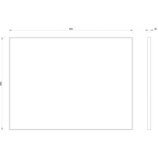 COPEN Fekete alumínium keretes fürdőszobai tükör – 60x80 cm
