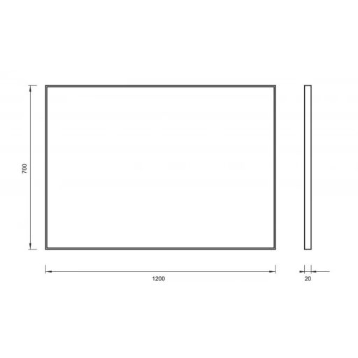 COPEN Ezüst alumínium keretes fürdőszobai tükör – 120x70 cm