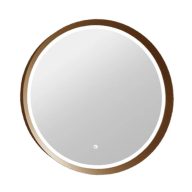   COPEN Kerek LED fürdőszobai tükör széles arany kerettel – 60 cm