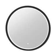   COPEN Kerek LED fürdőszobai tükör széles fekete kerettel – 80 cm