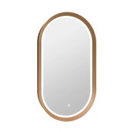   COPEN Ovális LED fürdőszobai tükör vastag arany kerettel – 50x90 cm