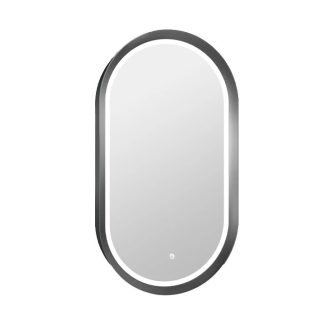   COPEN Ovális LED fürdőszobai tükör extra vastag gunmetal kerettel – 50x90 cm
