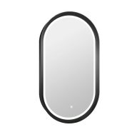   COPEN Ovális LED fürdőszobai tükör extra vastag fekete kerettel – 50x90 cm