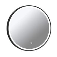   COPEN Kerek LED fürdőszobai tükör fekete alumínium kerettel – 60 cm