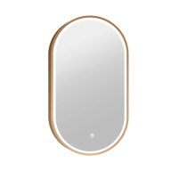   COPEN Ovális LED fürdőszobai tükör arany alumínium kerettel – 50x90 cm
